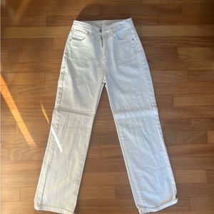 White wide legged jeans